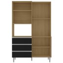 Ver imagem 5 de Armário de Cozinha Compacta 120cm 4 Portas Livia Amêndoa/Preto - AJL Móveis