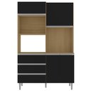 Ver imagem 6 de Armário de Cozinha Compacta 120cm 4 Portas Livia Amêndoa/Preto - AJL Móveis