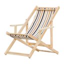 Ver imagem 2 de Conjunto 4 Espreguiçadeiras Preguiçosa Dobrável Madeira Maciça Natural com Tecido - Listrado Marrom