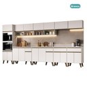 Ver imagem 6 de Cozinha Atlanta Pilot 19 Portas 4 Gavetas MDF-MDP 390cm Branco Móveis Carraro