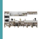 Ver mais imagens de Cozinha Atlanta Pilot 19 Portas 4 Gavetas MDF-MDP 390cm Branco Móveis Carraro