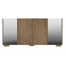 Ver imagem 3 de Aparador Buffet 4 Portas Com Espelho E Pés Quadrados Multimóveis V3563 Rustic/natural Rustic/