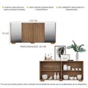 Ver imagem 6 de Aparador Buffet 4 Portas Com Espelho E Pés Quadrados Multimóveis V3563 Rustic/natural Rustic/