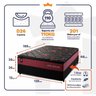 Conjunto Cama Box c/ Molas Ensacadas Toronto Vermelho Casal 138x188x66 - 3