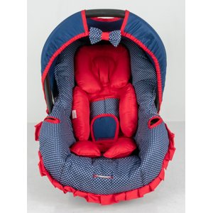 KIT CAPA DE BEBÊ CONFORTO E REDUTOR - POÁ MARINHO C VERMELHO