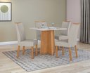 Ver imagem 7 de Conjunto Sala de Jantar Mesa Celebrare 90 Tampo Vidro Off White com 4 Cadeiras Apogeu - Lopas Amendo