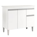 Ver imagem 1 de Balcão de Cozinha Tatiane 95cm Branco com Tampo Mdp - Ajl Móveis Branco
