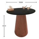 Ver imagem 3 de Mesa de Canto Cone Redonda Vidro Madeira 70cm Amadeirado Decoraper