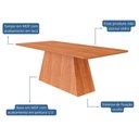 Ver imagem 2 de Mesa de Jantar para 8 Lugares Retangular 2,10 X 1,0 M Tampo de Mdf Helena Cimol Cinamomo