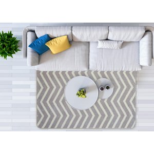 Tapete de Sala Quarto Raschel 2,00x1,50 Macio Omã Premium: Cinza/Geométrico
