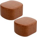 Ver imagem 1 de Kit 2 Puffs Decorativos Orgânico para Living Quarto 70cm Doha W01 Couríssimo Camel - Lyam Decor