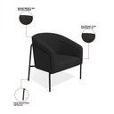 Ver imagem 3 de Poltrona Sala Industrial Alta Preto Stella Suede D03 - D’Rossi