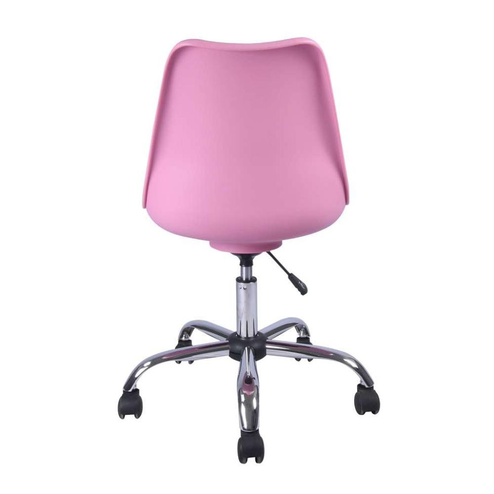 Cadeira Giratória Eames Estofada Rosa - Moob - 5