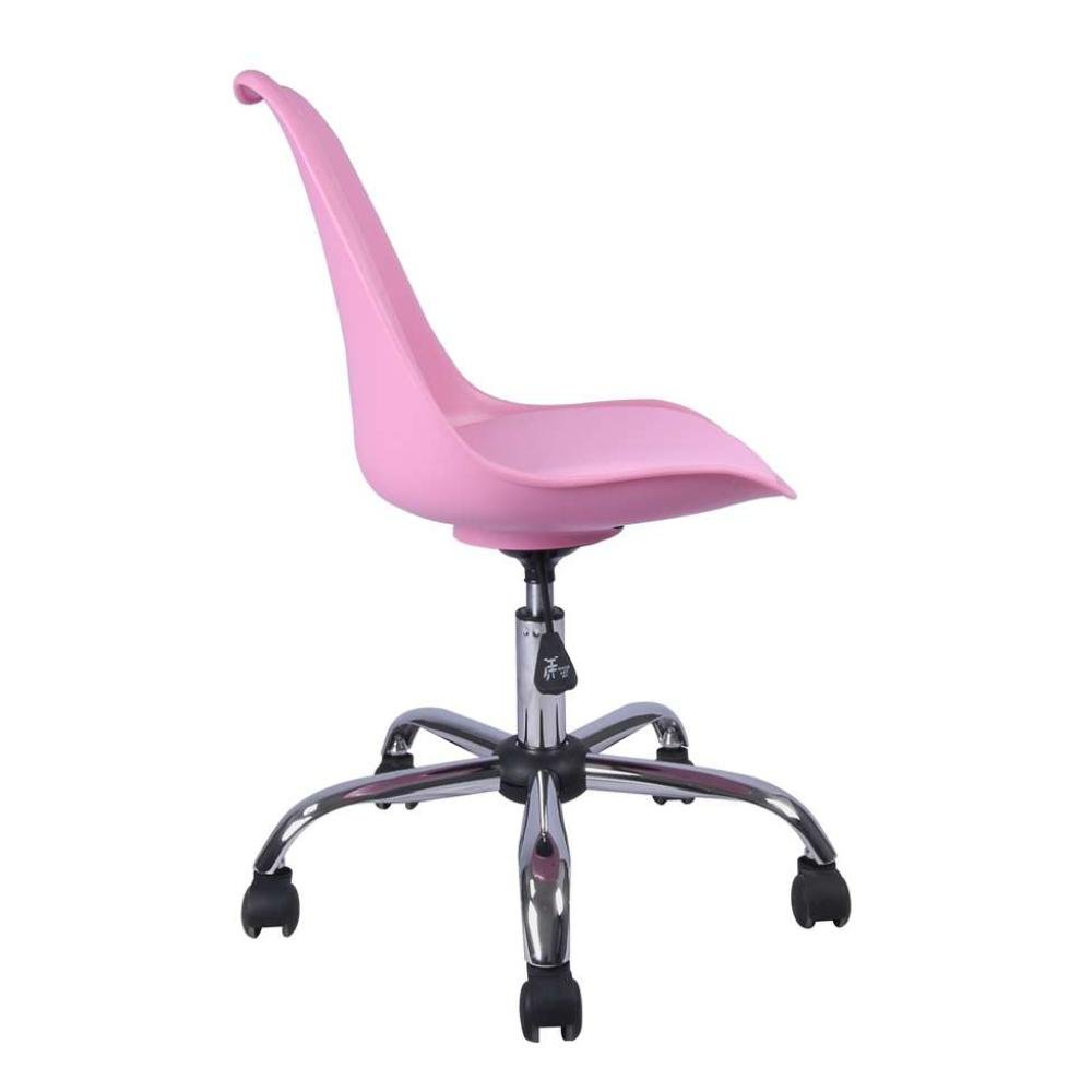 Cadeira Giratória Eames Estofada Rosa - Moob - 3