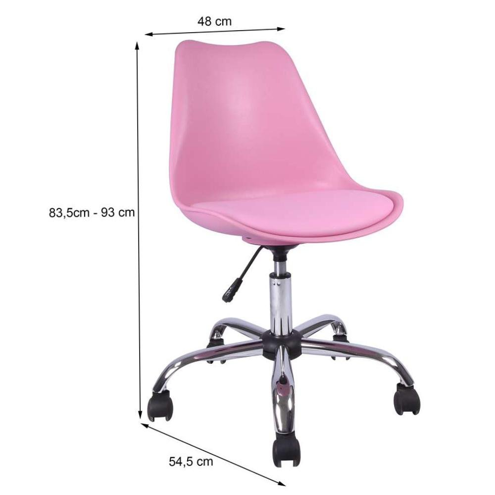 Cadeira Giratória Eames Estofada Rosa - Moob - 4