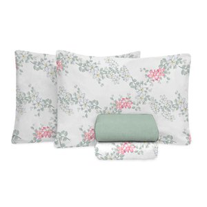 Jogo de Cama Queen Size Algodão 200 Fios 4 Peças Estampado