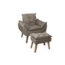 Poltrona Decorativa Opala e Puff Suede Capuccino Su Decor - 1