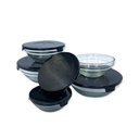 Ver imagem 5 de Conjunto 5 Potes de Vidro Redondo Hermético com Tampa Cor:preto