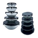 Ver imagem 4 de Conjunto 5 Potes de Vidro Redondo Hermético com Tampa Cor:preto