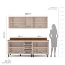 Ver imagem 2 de Armário de Cozinha Modulada Completa 4 Peças 200cm com Tampo 250040 Koya Politorno Móveis