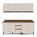 Ver imagem 4 de Armário de Cozinha Modulada Completa 4 Peças 200cm com Tampo 250040 Koya Politorno Móveis