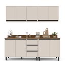 Ver imagem 3 de Armário de Cozinha Modulada Completa 4 Peças 200cm com Tampo 250040 Koya Politorno Móveis