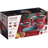 Conjunto de Panelas Colorstone Revestimento Ceramica 4 Peças Euro Home - Volcano - 4