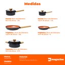 Ver imagem 6 de Jogo de Panelas de Indução Antiaderente Cerâmica Gourmet Preto 5 Peças - Hauskraft Premium