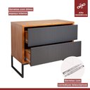 Ver imagem 4 de Buffet Charlote Pés Metalicos 2 Gavetas Espresso Móveis Cinamomo/Grafite