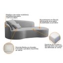 Ver imagem 4 de Divã Recamier Curvo Sala de Estar Inglaterra Lado Direito 150cm Bouclé Cinza - Incasa Decor