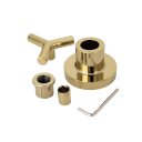 Ver imagem 5 de Acabamento para Registro Banheiro Chuveiro Trizeta Dourado Brilhante Padrão Deca 1/2" - 3/4" ou 1"
