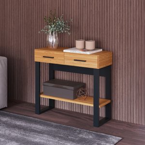 Aparador 2 Gavetas Industrial Freijó/preto - Dalla Costa