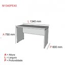 Ver imagem 4 de Escrivaninha Mesa Escritório Diretor PE40 134cm Noce Naturalle e Preto Marrom/Marromle