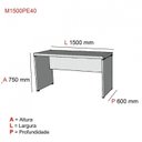 Ver imagem 4 de Escrivaninha Mesa Escritório Diretor PE40 150cm Noce Naturalle e Preto Marrom/Marromle