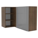 Ver imagem 1 de Armário Aéreo de Canto com Adega Acoplada Madesa Lux 1 Porta Rustic/Cinza Cor:Rustic/Cinza