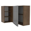 Ver imagem 4 de Armário Aéreo de Canto com Adega Acoplada Madesa Lux 1 Porta Rustic/Cinza Cor:Rustic/Cinza