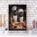 Ver imagem 1 de Quadro para Cozinha Cães Raça Pug 24x18cm - com Vidro:madeira Branca