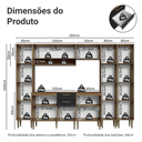 Ver imagem 4 de Armário de Cozinha Completa 285 cm Rustic/Preto Lille Madesa 01
