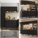 Ver imagem 6 de Armário de Cozinha Completa 285 cm Rustic/Preto Lille Madesa 01