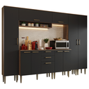 Ver imagem 3 de Armário de Cozinha Completa 285 cm Rustic/Preto Lille Madesa 01