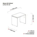 Ver imagem 3 de Escrivaninha Mesa Escritório 90cmx60cm Pe40