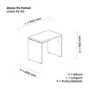 Ver imagem 3 de Escrivaninha Mesa Escritório 90CMX60CM PE40 90cm Nogueira Casablanca e Preto Bege