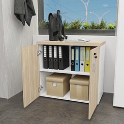 Armário para Escritório Baixo Fechado 800x740x420 F.15mm Netmobil - Dubai/branco - 4