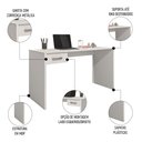 Ver imagem 3 de Mesa Home Office Notebook 127cm 1 Gaveta Gávea Branco - Móveis Leão