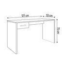 Ver imagem 4 de Mesa Home Office Notebook 127cm 1 Gaveta Gávea Branco - Móveis Leão