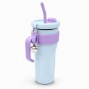 Ver imagem 1 de Copo Térmico 1100ml Ms-982 com Canudo de Inox com Alça Isolamento Térmico com Tampa 2 Funções:Azul C