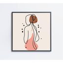 Ver imagem 1 de Quadro Feminino Silhueta Costas Artística Contínua Medidas 40x40 Cm Impressão Adesivo Fotográ