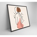 Ver imagem 2 de Quadro Feminino Silhueta Costas Artística Contínua Medidas 40x40 Cm Impressão Adesivo Fotográ