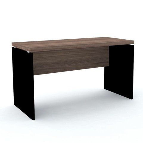 Escrivaninha Mesa Escritório Diretor PE40 170cm Walnut e Preto Marrom