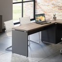 Ver imagem 3 de Escrivaninha Mesa Escritório Diretor PE40 170cm Walnut e Preto Marrom